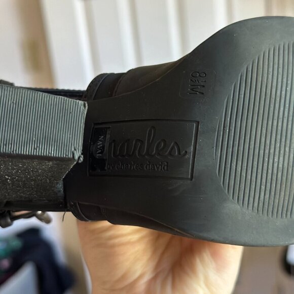 Black Pointed Toe Heel Ankle Booties Charles David Women 8.5 - Picture 7 of 8